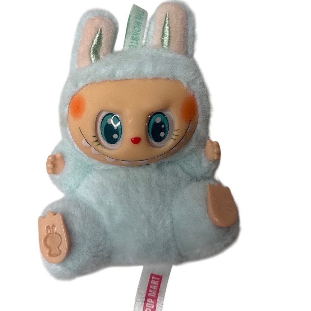 Pop Mart The Monsters Labubu Have a Seat Vinyl Plush Doll Light Blue Bunny Toy